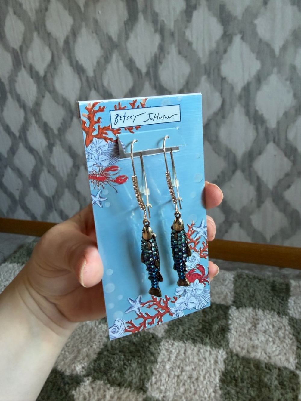 Betsey Johnson Fish Drop Earrings